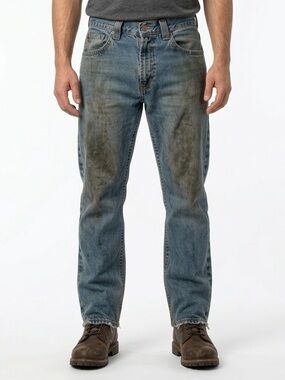 Lapco FR Light Blue Distressed Straight Leg Jeans Mens 31 Utility